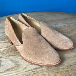 Soludos Sophia Suede Block Heel Loafers Tan Drivers Women’s Size 8